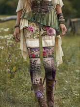 Botanische Damen Leggings mit Blumen druck